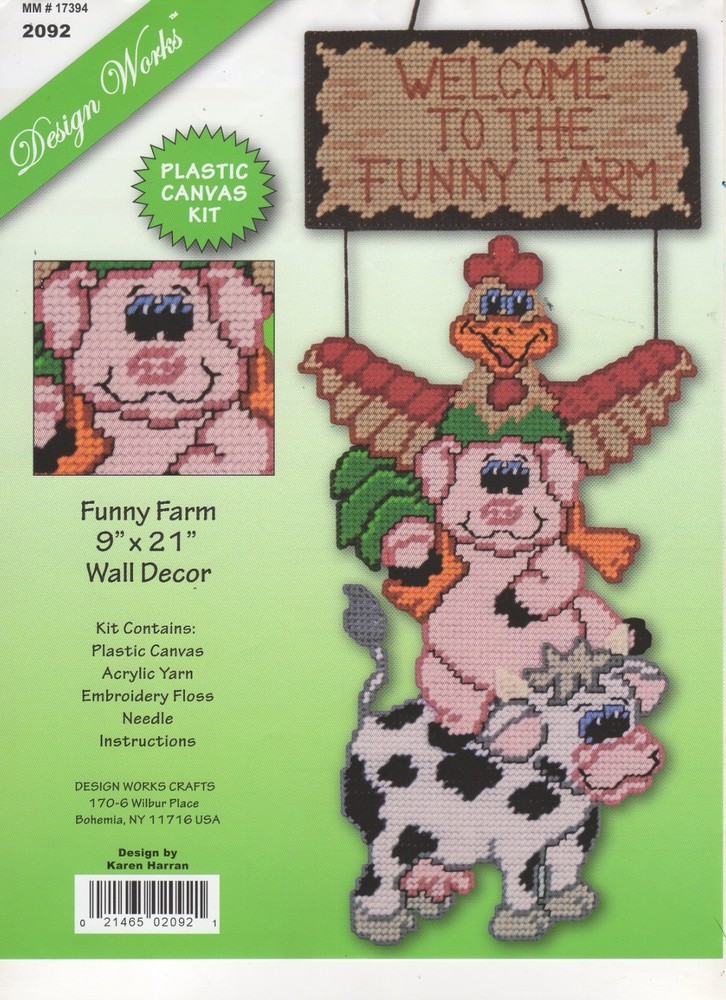 FUNNY FARM  WELCOME Wall Hanging  plastic canvas  PATTERN (#TF0637)