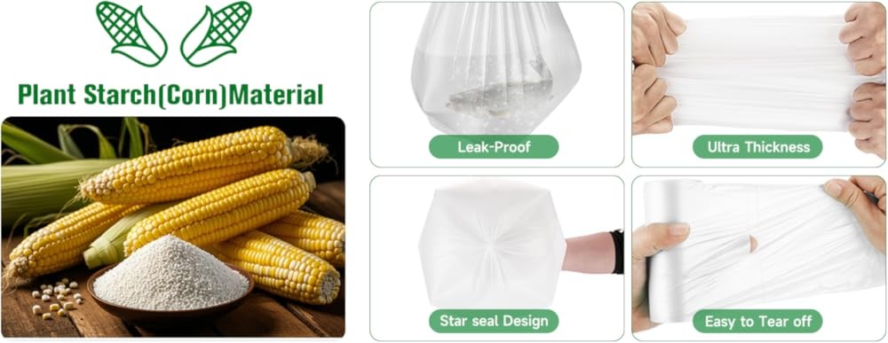 White-Biodegradable Small Trash Bag - Mini Garba Bags For Bathroom