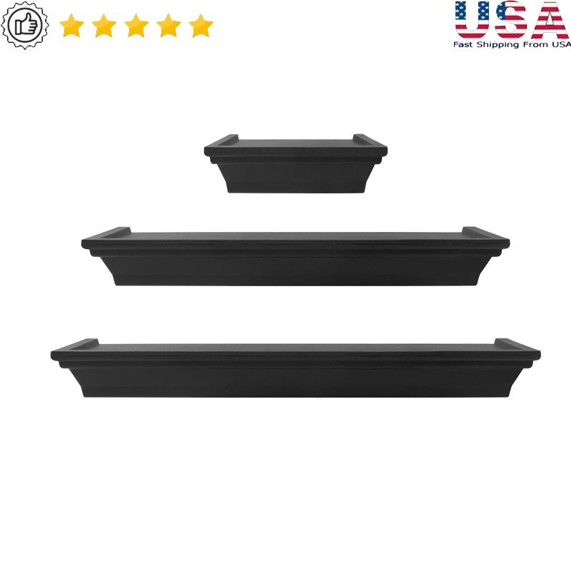 3PC Wall Mount Floating Shelves Set Decorative Storage Display Indoor Home New
