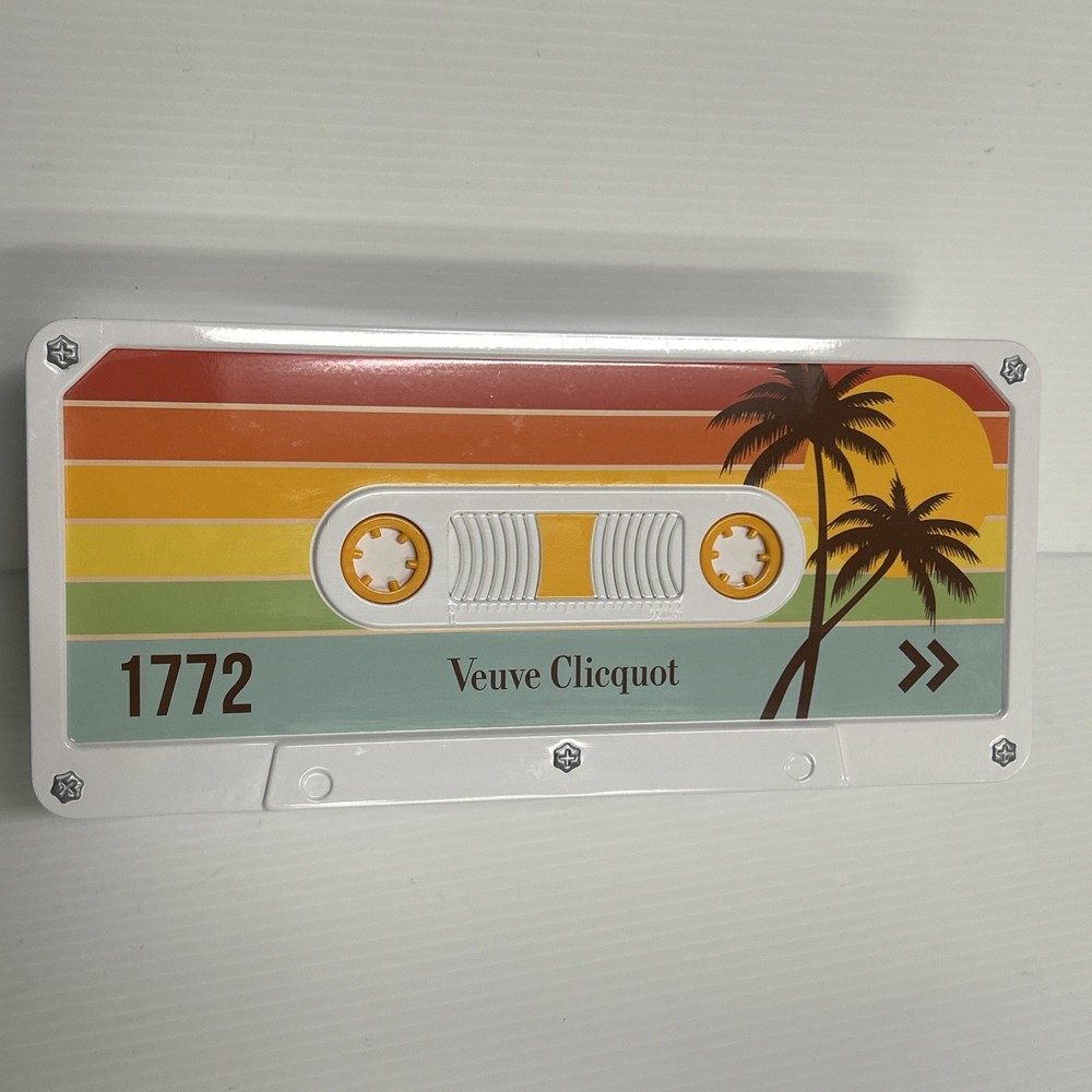 Veuve Clicquot Limited Edition Retro Cassette Tape Palm Trees Empty Tin Box