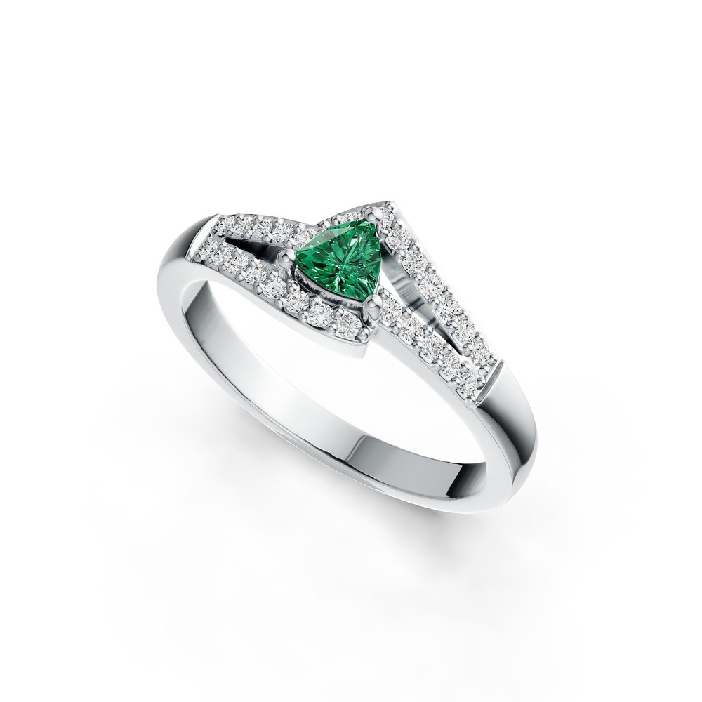 Sterling Silver Semi Mount Ring Setting Trillion TR 4x4mm Bypass Shank