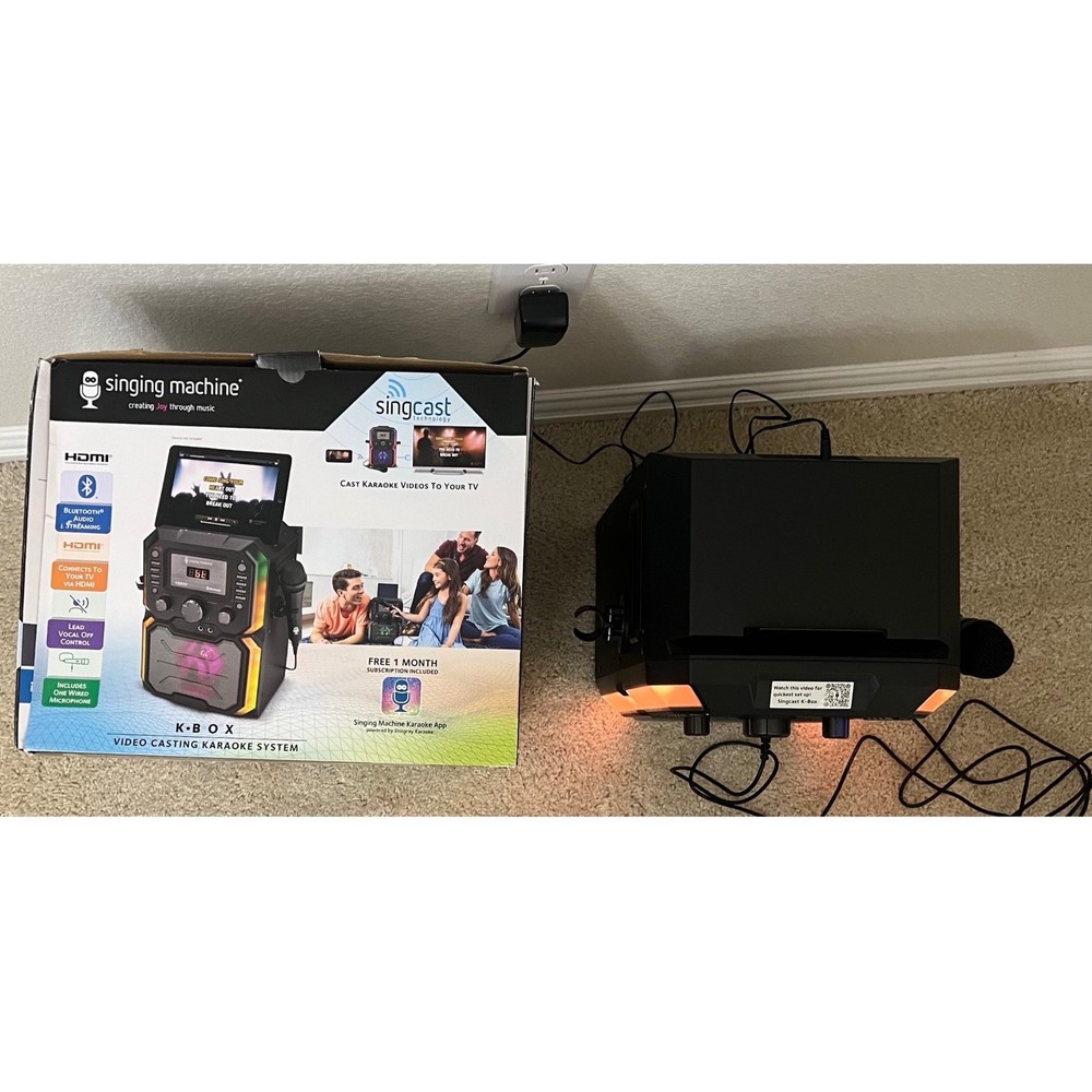 Singing Machine SingCast K-Box Karaoke System Bluetooth HDMI LED SMC273 Black