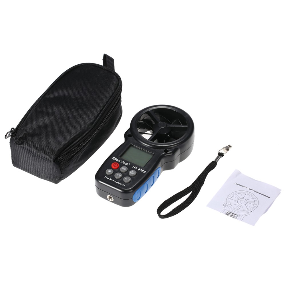 Portable Digital Anemometer Wind Velocity Temp Tester LCD S6H8