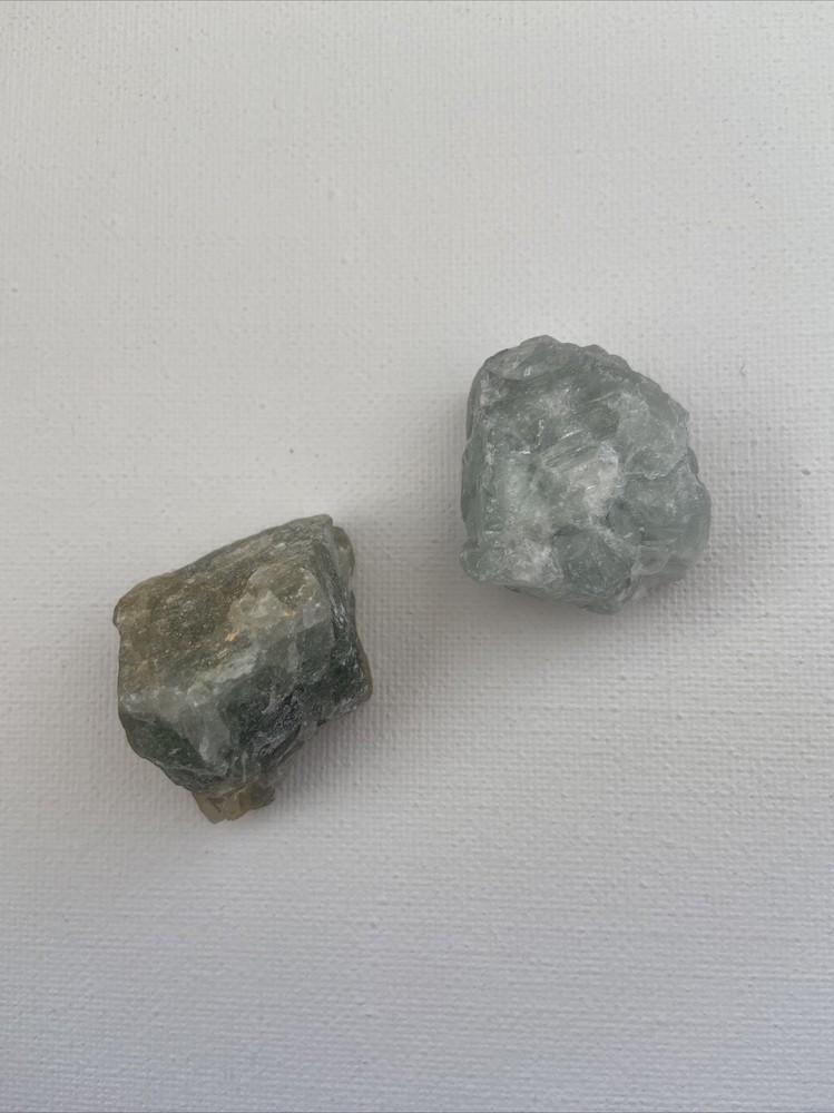 Rough Fluorite Crystal Stone One Piece Medium Green