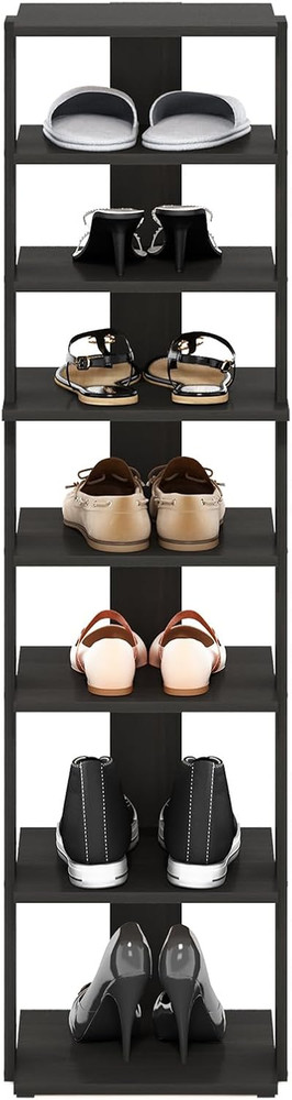 Espresso 8-Tier Vertical Shoe Rack - Space Saving Free Standing Tower