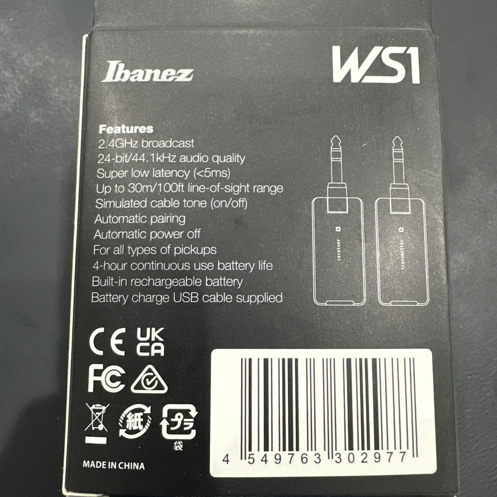 Ibanez WS1 2.4GHZ Compact Digital Guitar Wireless System
