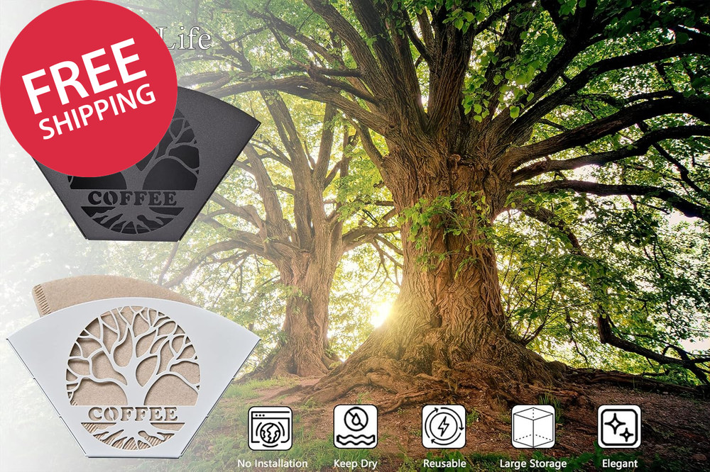 Coffee Filter Holder Metal Organizer Stand Kitchen Storage