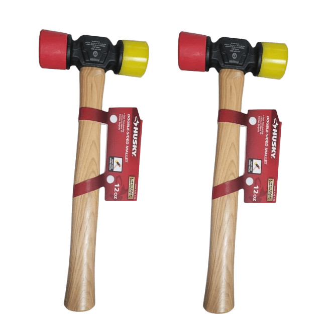 2-PACK Husky 12 oz. Hickory 2-Sided Soft Face Mallet