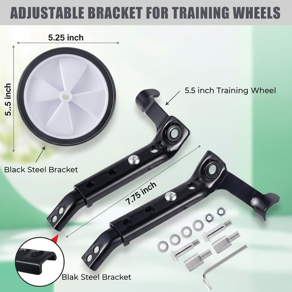 Variable Speed Bike Training Wheels Kit, Black