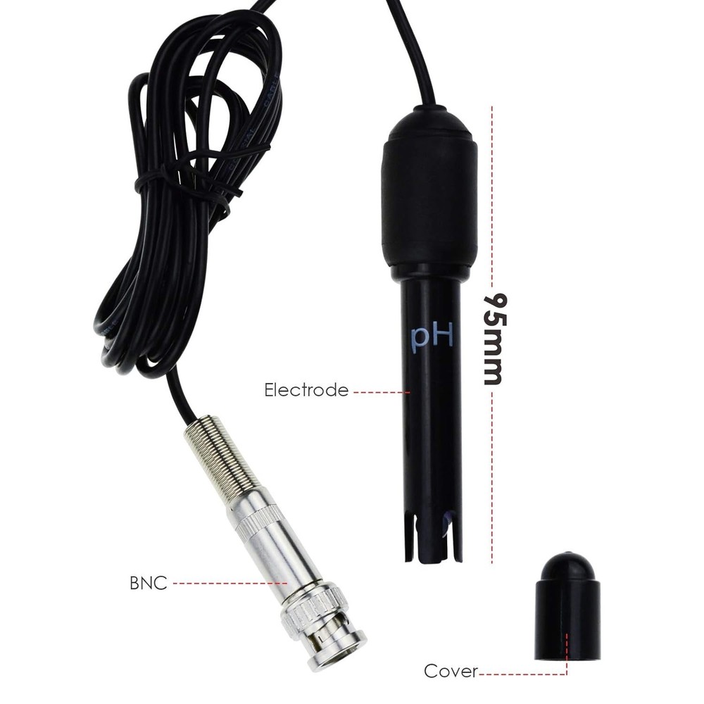 2-in-1 Combo pH & Temperature Meter Water Quality Tester Replaceable BNC pH E...