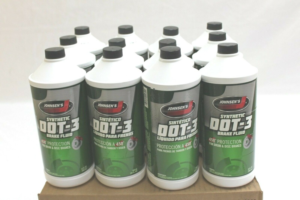 Johnsen's Premium DOT 3 Brake Fluid - 12 Pack (32 oz)