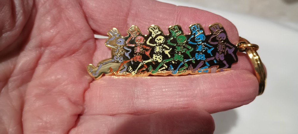 Grateful Dead Dancing Skeletons Brass Keyring