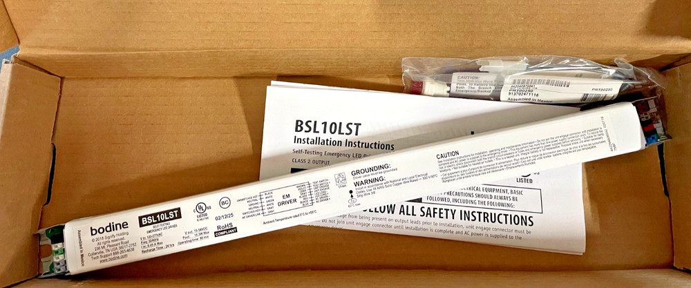 Bodine BSL10LST Self Testing LED Emergency Lighting Driver Class 2 Output New