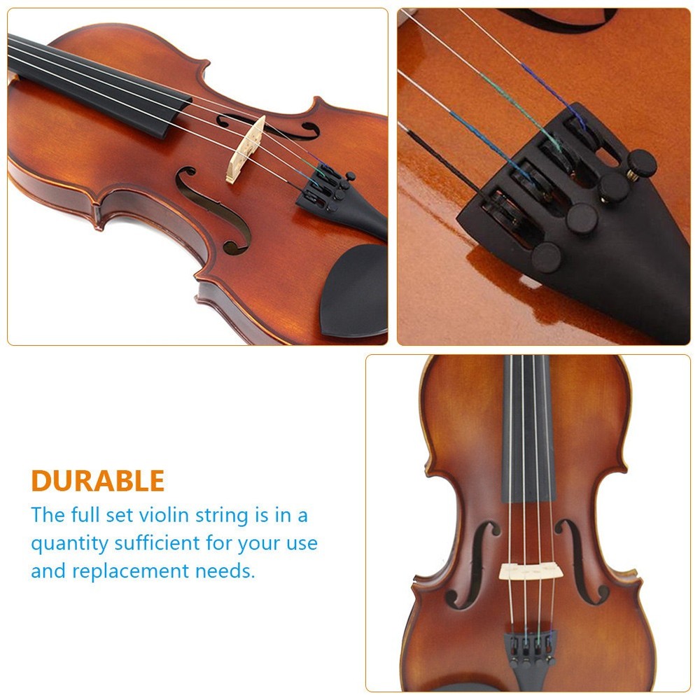 8Pcs Violin Strings Kit 4/4 String Replacements Universal Set Violin Accessories
