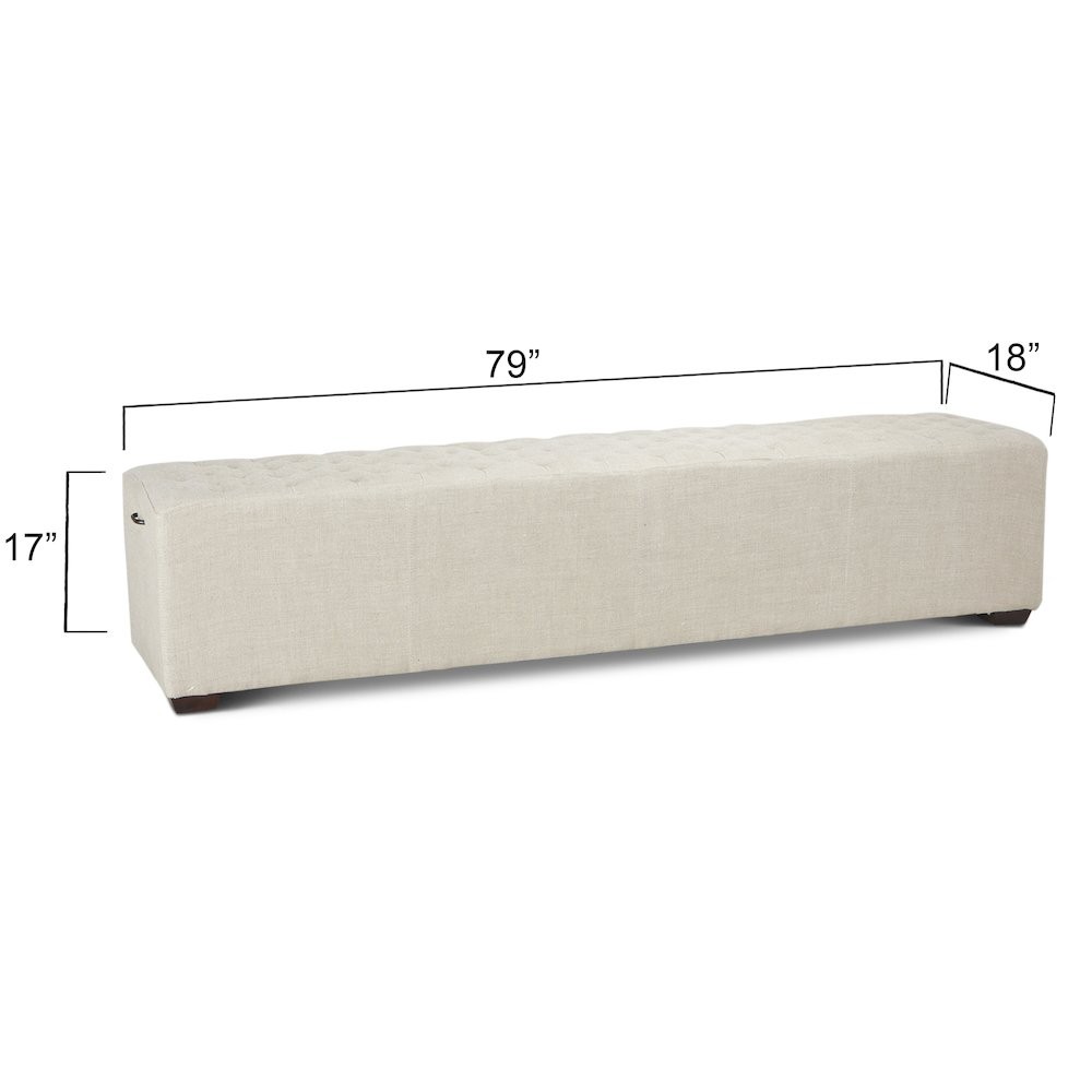 Arabella 79" Bench in Beige Linen