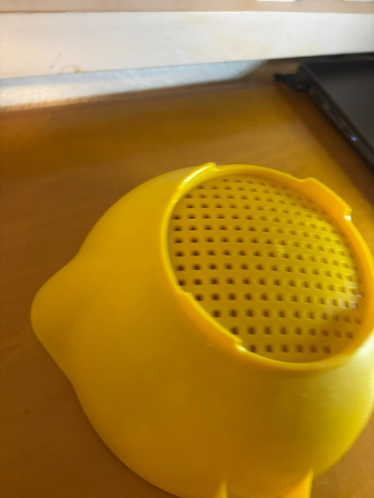 Vtg Tupperware Double Spout Strainer Colander Yellow 1200-1 Handle 1970s
