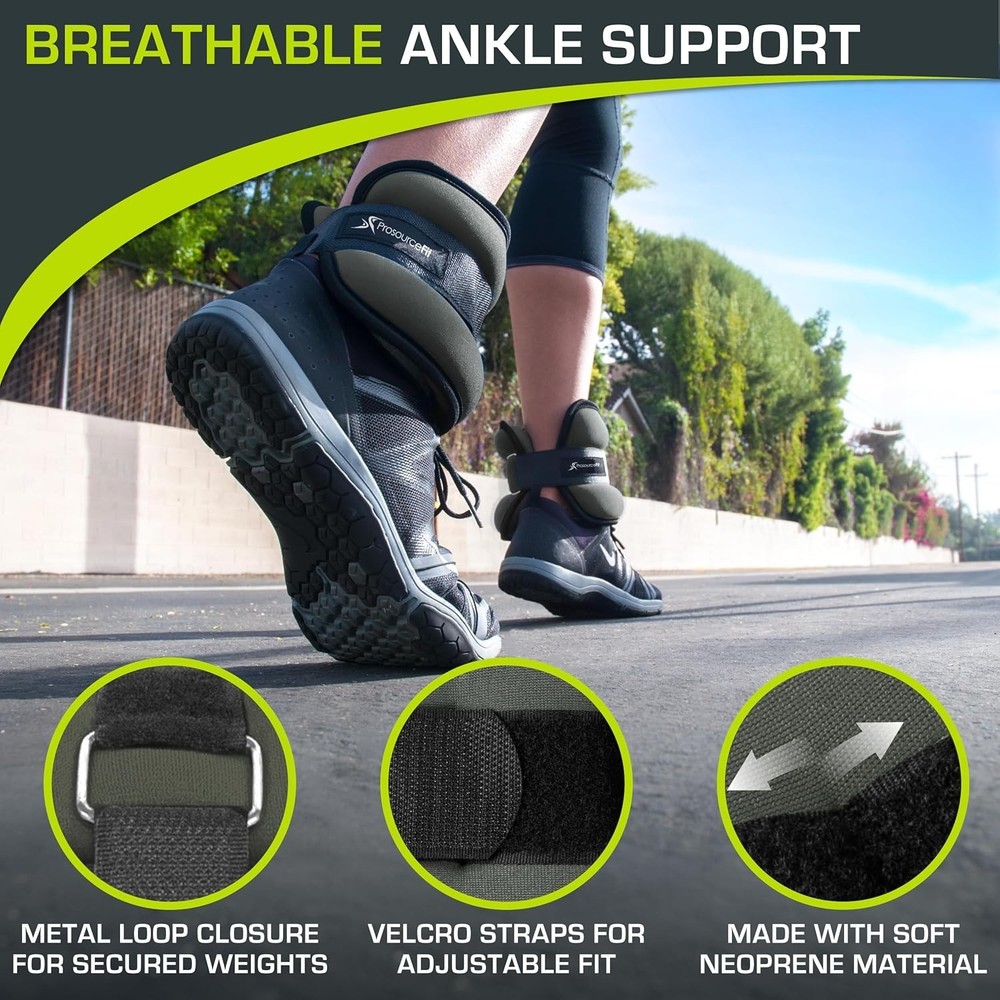 Prosourcefit 2 lb Adjustable Ankle/Wrist Weights - Perfect for Strength Training