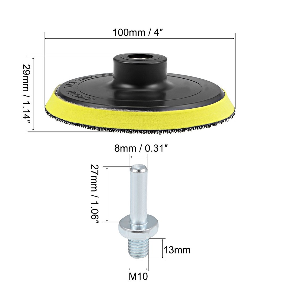 2pcs 4" Hook And Loop Backing Pad Sanding Polishing Backer Plate M10 Adapter