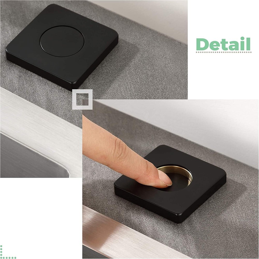 Sink Top Air Switch Kit Button for Garbage Disposal with Matte Black