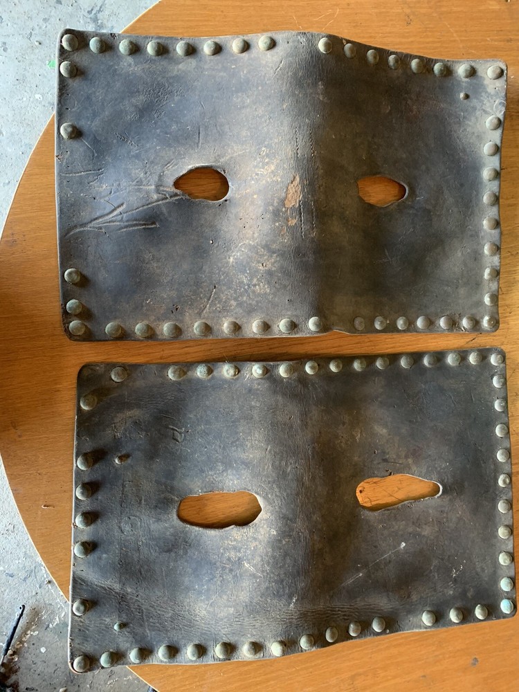 Antique Leather And Brass Horse Hames Covers