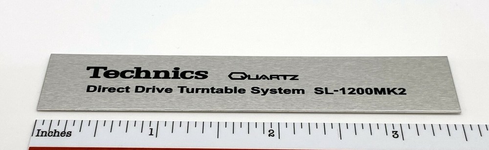Technics SL-1200MK2 Turntable Replacement Badge Custom Made Silver Aluminum