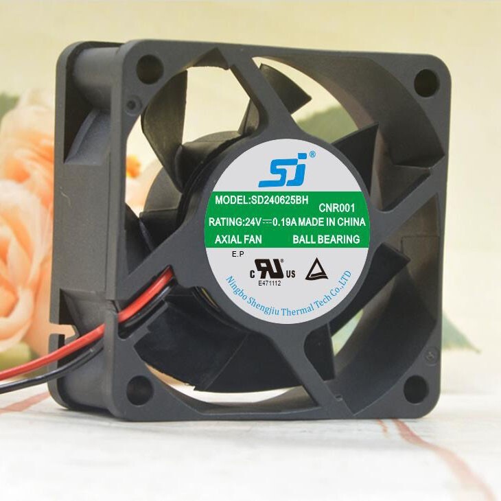 1 PCS SJ Fan SD240625BH DC24V 0.19A 6025 6cm 2-wire cooling fan