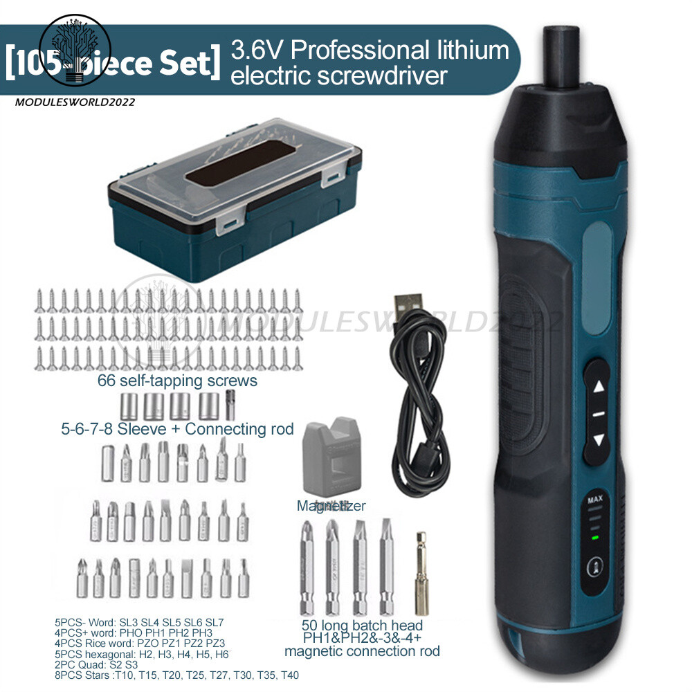 Mini Cordless Electric Screwdriver Rechargeable Drill Torque Adjustment Power