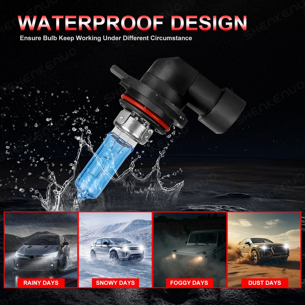 2x 9012/HIR2 Halogen 55W Low-Beam Headlight Bulbs Bright White Glass Replacement