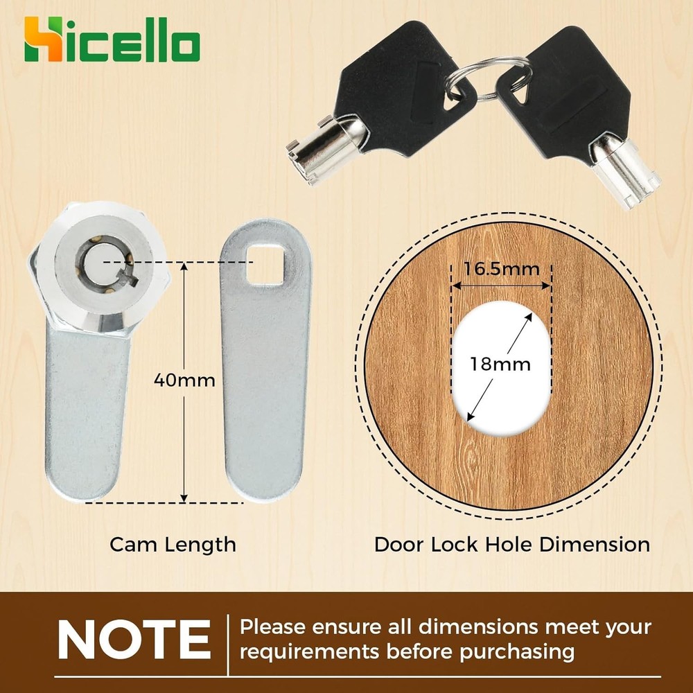 Easy Install 16mm Zinc Cam Lock - Versatile Security for Home & Office