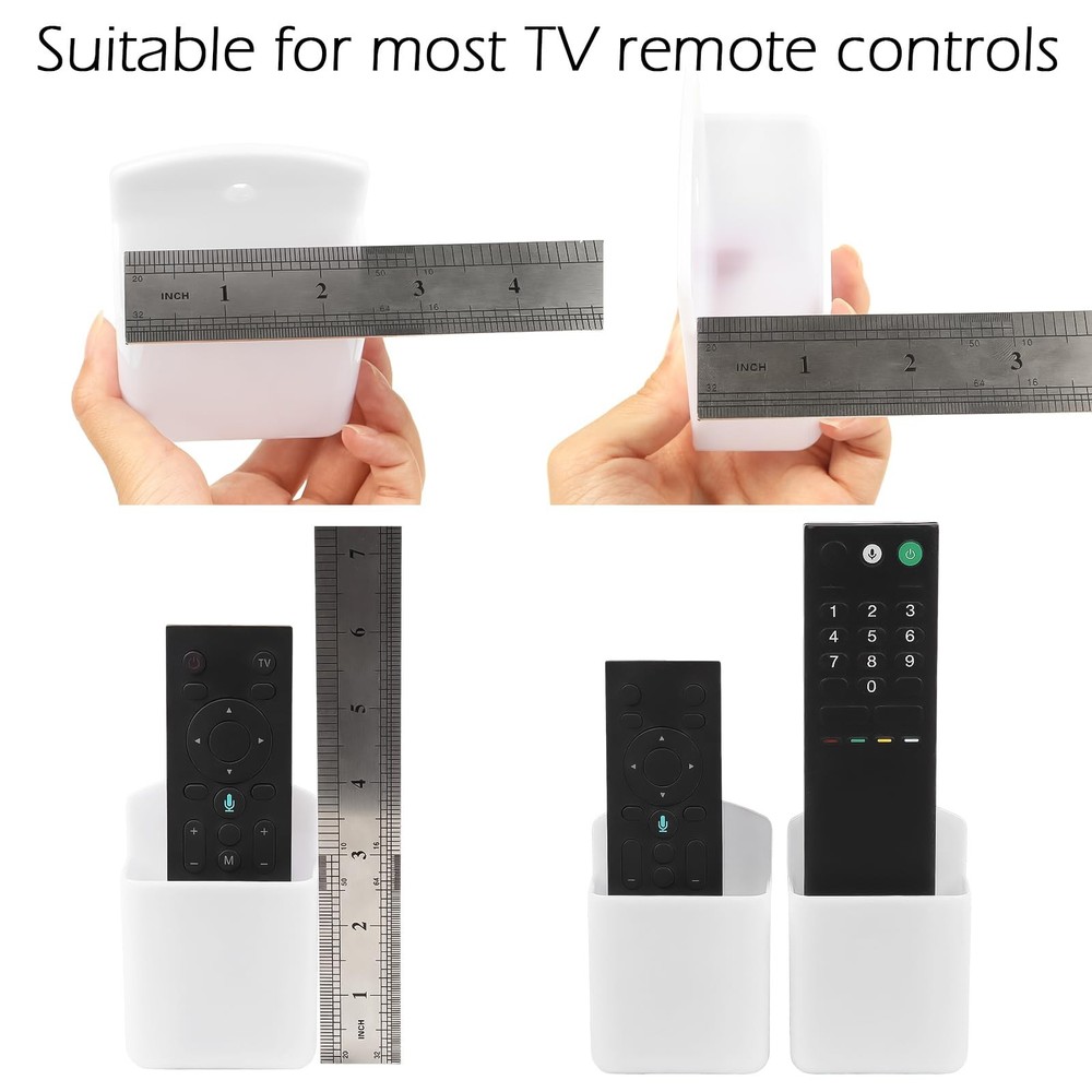 2 Pack White Remote Control Holder, adhesive Wall Mount Storage for TV and Co...