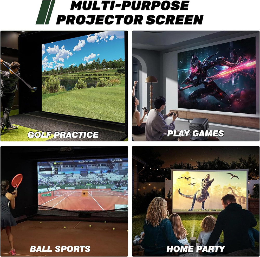 Fireproof Golf Simulator Impact Screen, 3D Air Mesh Impact Screen for Golf Train
