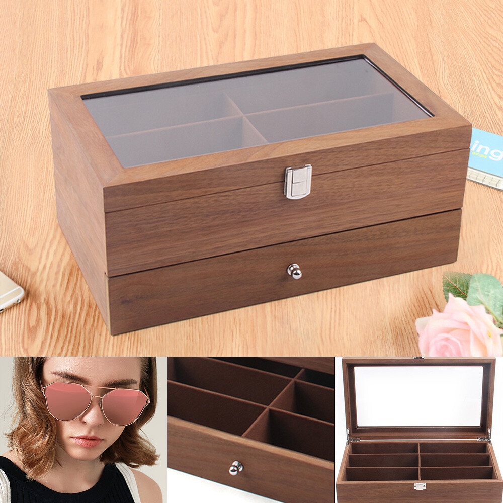 Eyeglass Case Storage Sunglass Display Box 12Bits 2 Layer Collect Organizer Gift