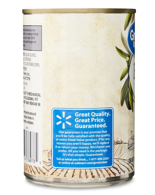 (3 pack) Great Value Medium Pitted Black Olives, 6 oz