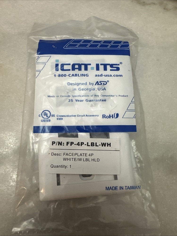 iCAT.ITS Faceplate 4P LBL HLD White