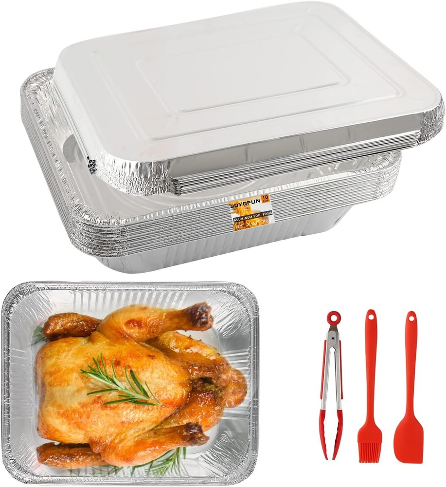 Aluminum Pans With Lids, Extra Heavy Duty Durable Disposable