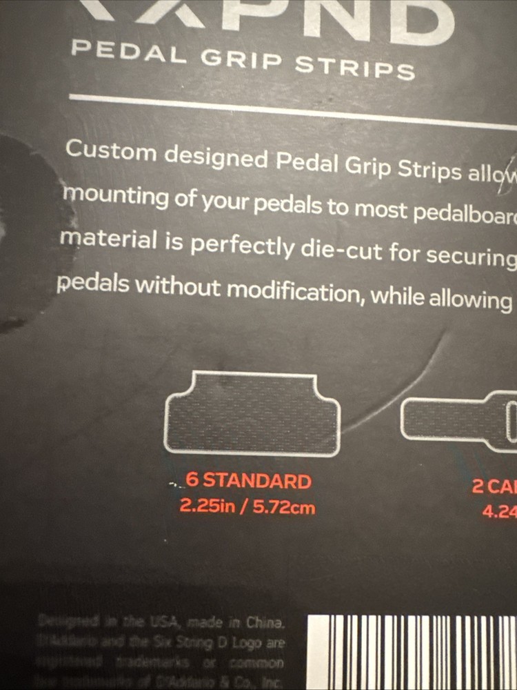D'Addario Pedal Grip Strips, Standard Size, 6 strips