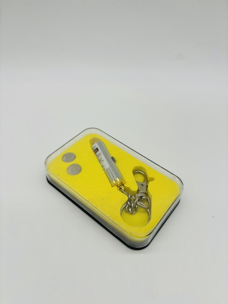 Vintage Retro Laser Pointer Key Chain Silver Color Read Description