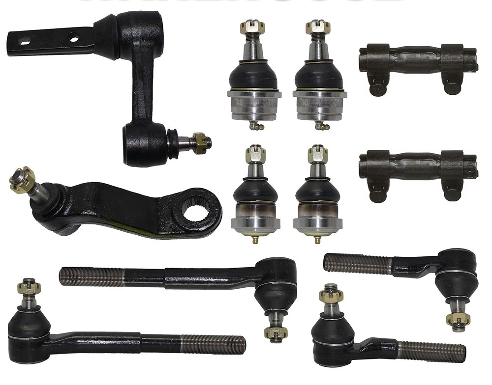 12 Piece Kit Pitman & Idler Arms Front Upper & Lower Ball Joints Inner Outer