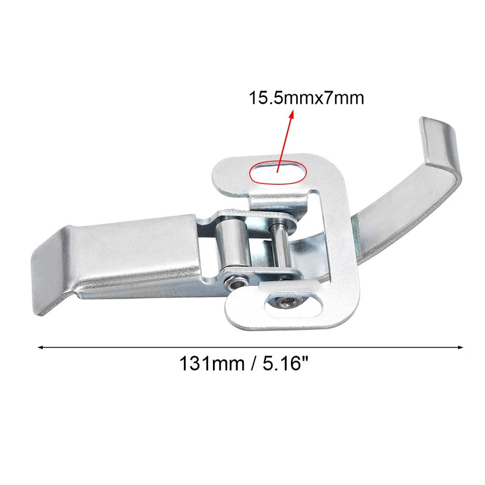 5.16" Galvanized Draw Toggle Latch with Spring Steel Hook 2Pcs