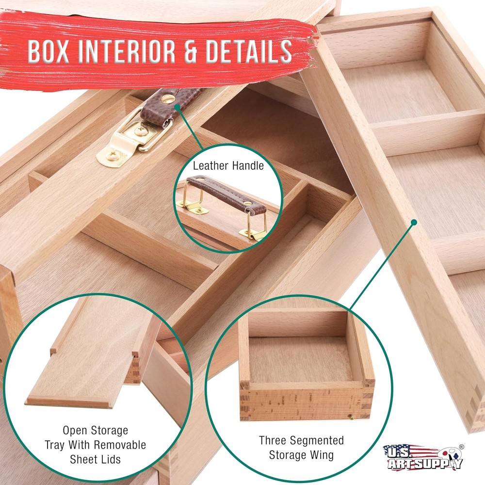 Multi-Function Artist Tool Supply Box W/ Locking Clasps & Tool Storage Box
