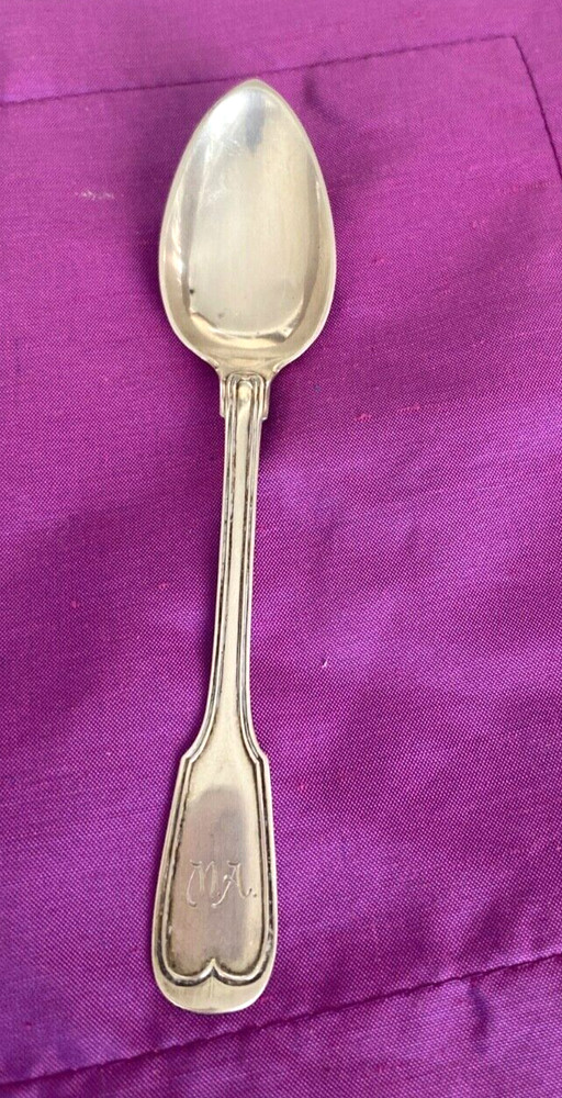 NICE ANTIQUE GERMAN 800 SILVER SPOON DATED 1909 MONO M.A.