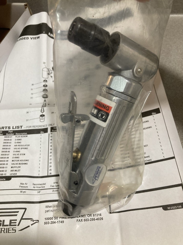 Angle Air Die Grinder pneumatic eagle industries 5003B