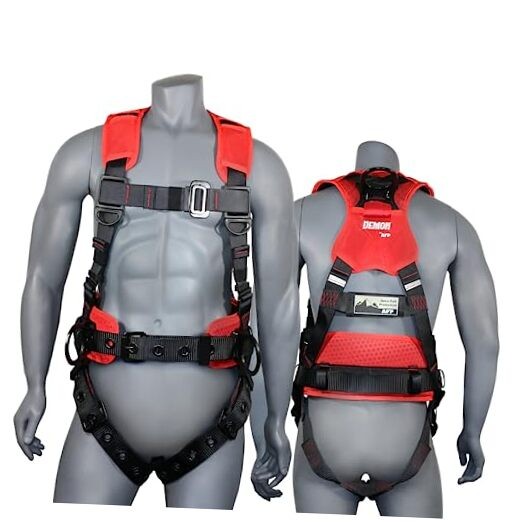 Demon Comfortable Fall Protection Harness Red Large-Extra Large Harness Only