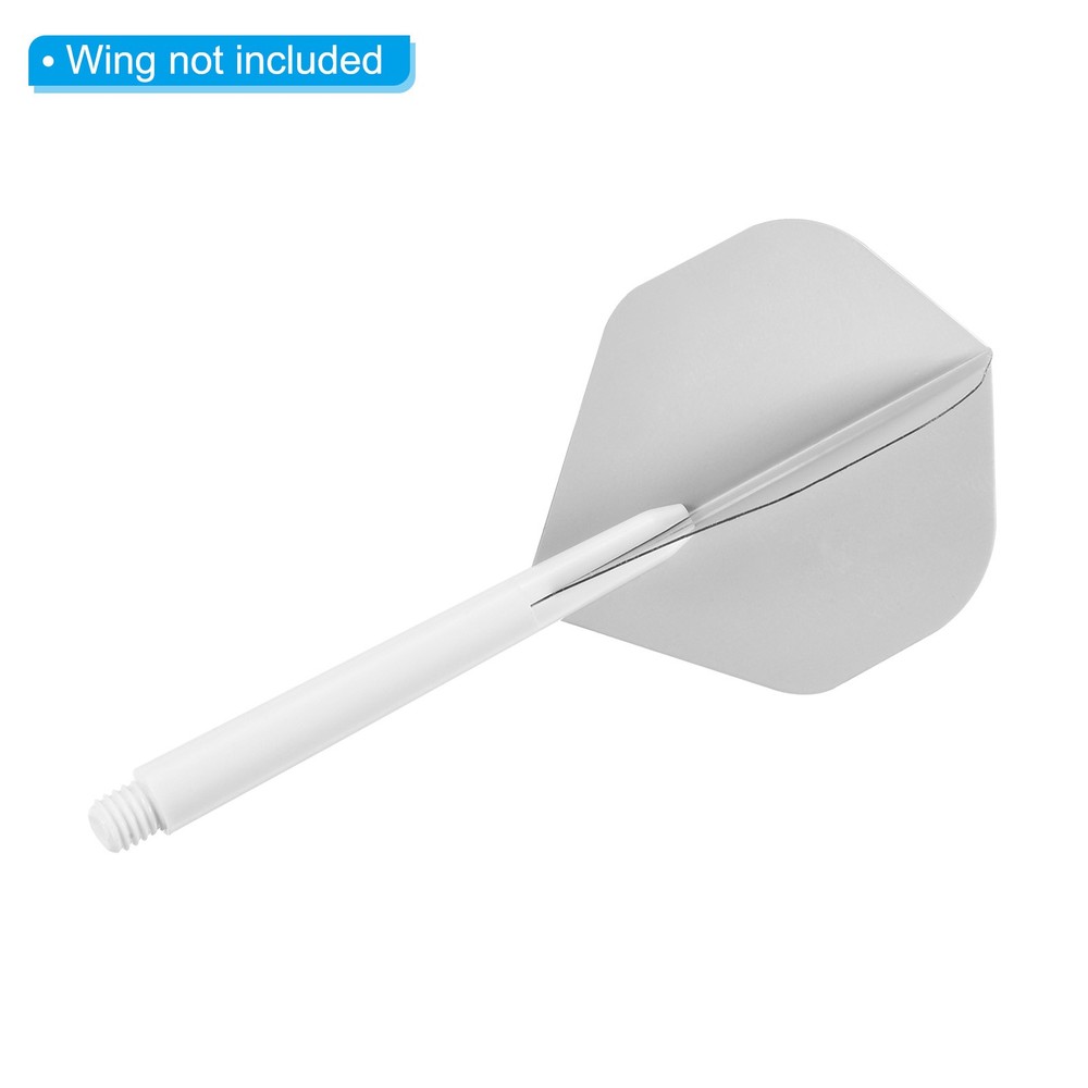 48mm Dart Shafts, Medium 2BA Thread Plastic Dart Stems - 12 Pack (White)