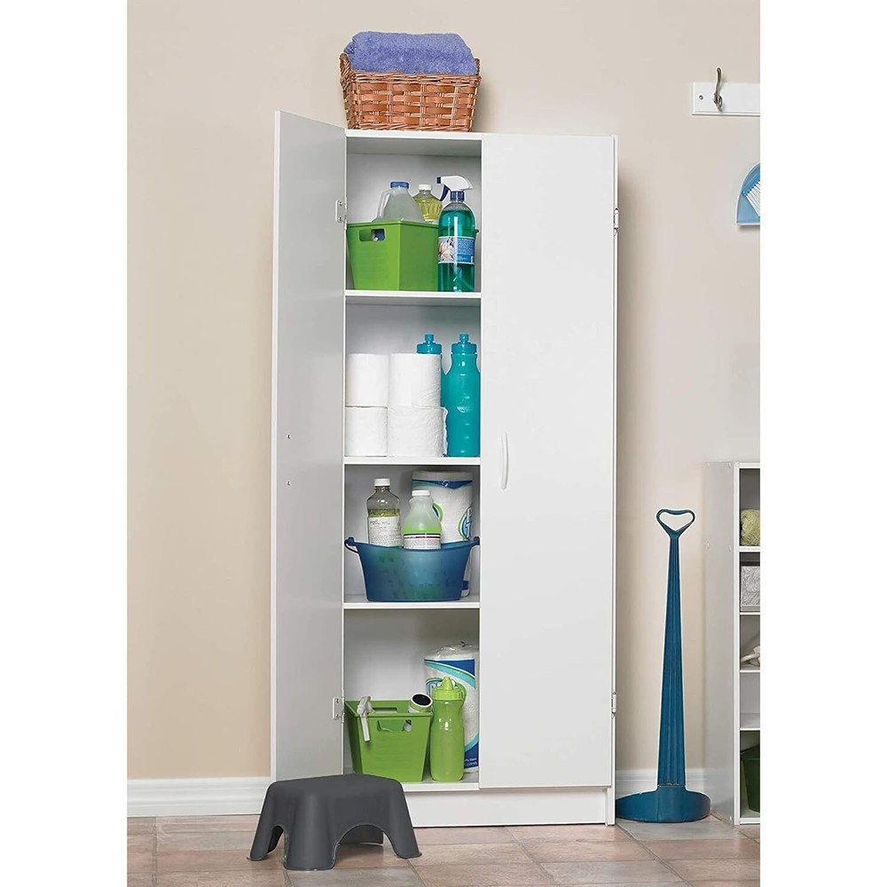 Pantry Cabinet Cupboard with 2 Doors Adjustable Shelves Standing Storage Kitchen