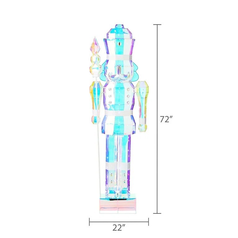 Holiday Time 72 Inch LED Lighted Iridescent Nutcracker