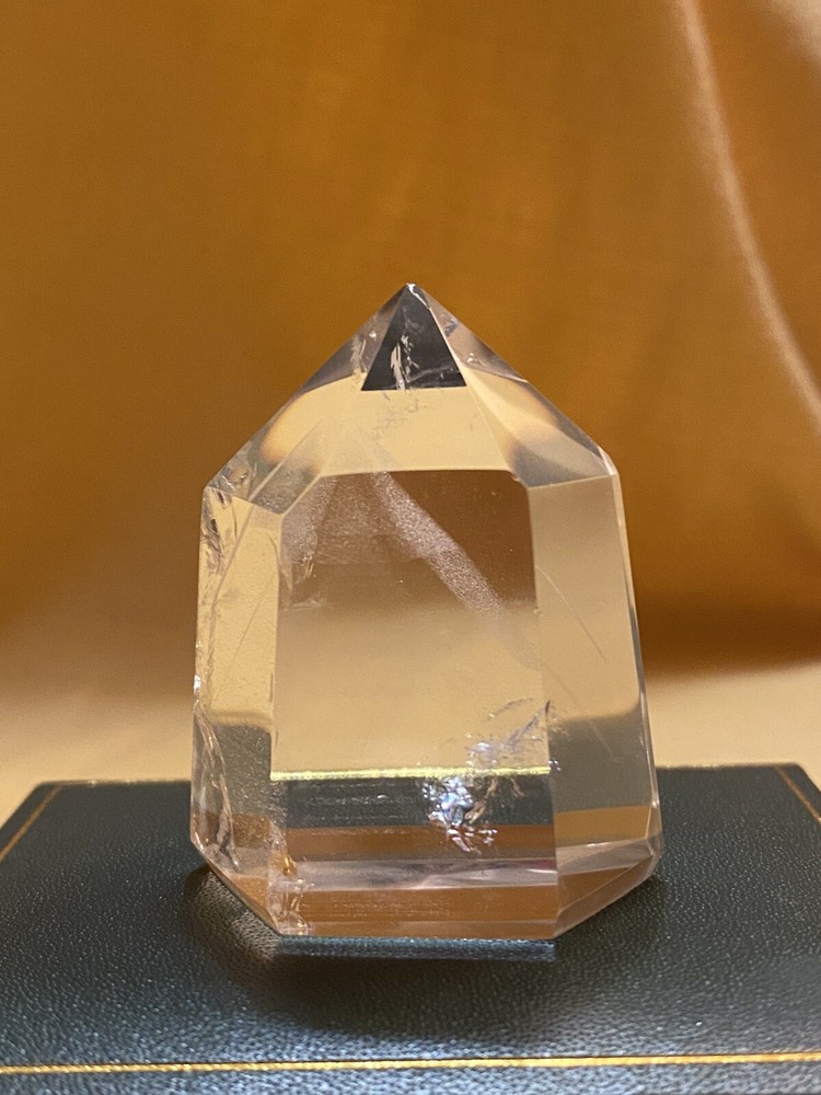 Polished quartz crystal mineral
