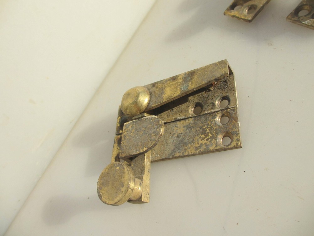 Vintage Brass Sash Window Latch Lock Fastener Catch Old Handle