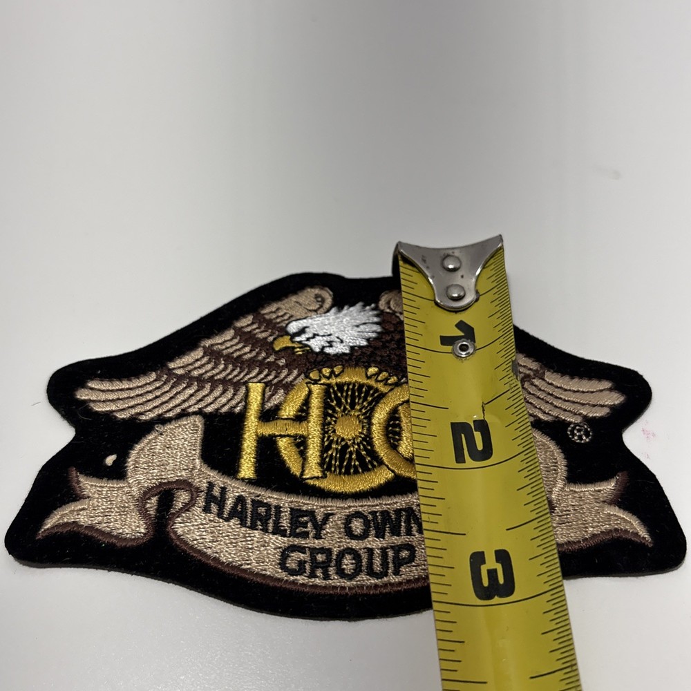 HOG HARLEY DAVIDSON OWNERS GROUP 5x3 Eagle Motorcycle Emblem Patch Gold Black