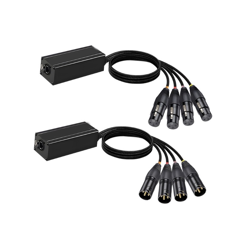 Industrial 4 Channel XLR Auditory Networking Adapter for Stage Lighting